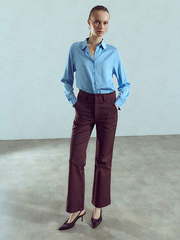 Trousers with cotton in dark brown