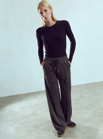 Trousers with decorative seam in charcoal