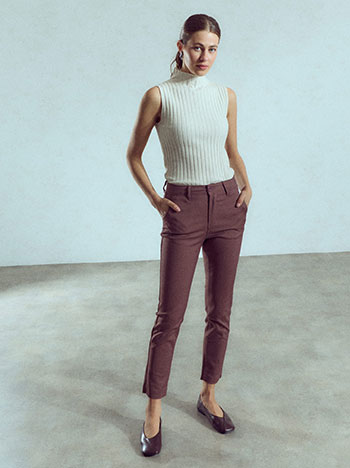 Office trousers chino in wine red