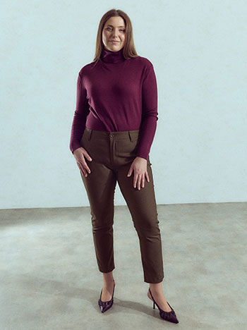 Office trousers chino in dark brown
