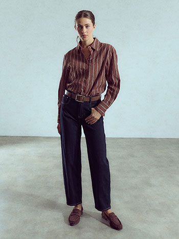 Solid barrel jeans in midnight blue