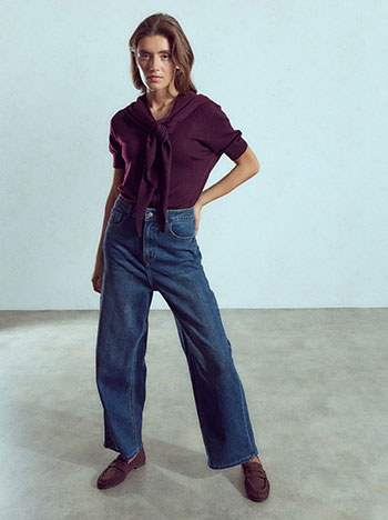 Washed-effect jeans in dark blue