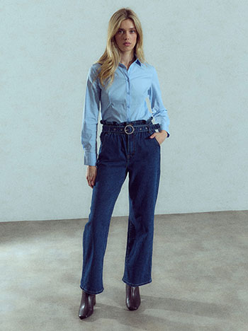 Jeans with detachable belt in dark blue