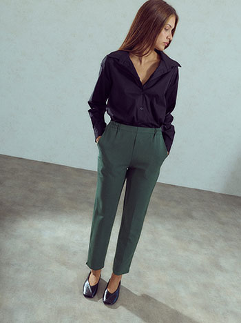 Trousers office in dark green