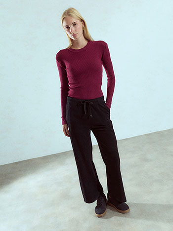 Straight-leg corduroy trousers in black