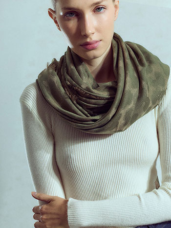 Scarf metallic in khaki