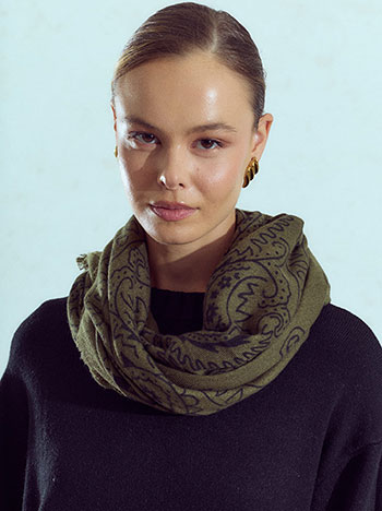 Paisley scarf in khaki