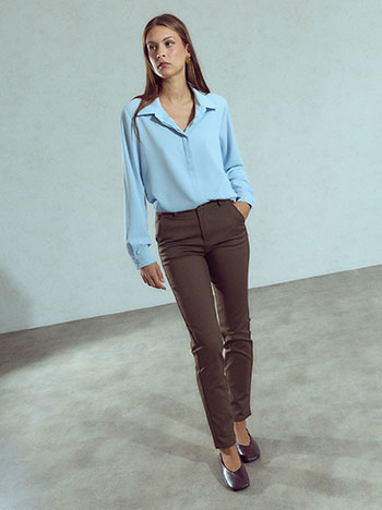 Chino office trousers in dark brown