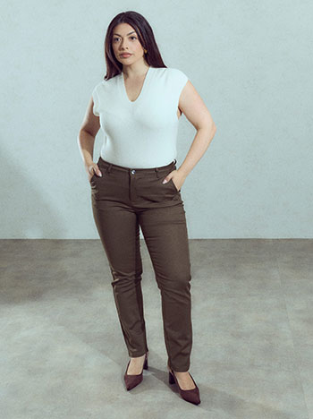 Chino office trousers in dark brown