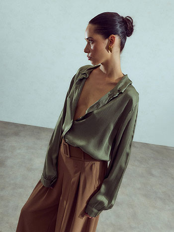 Viscose shirt in khaki