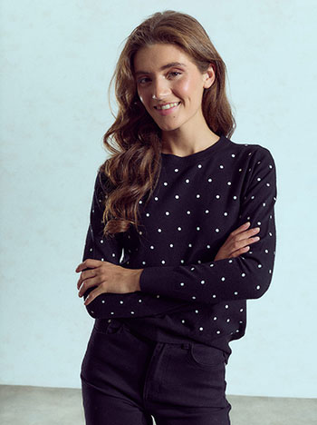 Polka dot sweater in black