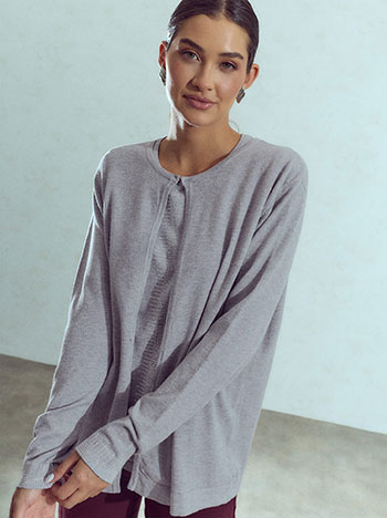Sleeveless sweater and cardigan set in grey
