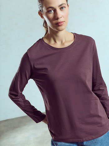 Solid top with cotton in aubergine