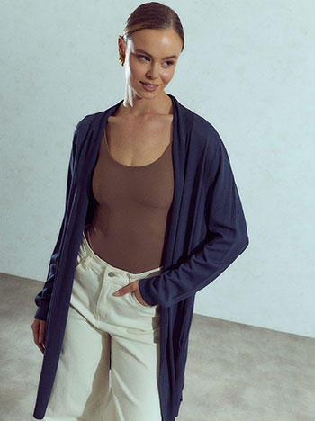 Cardigan with pockets in dark blue