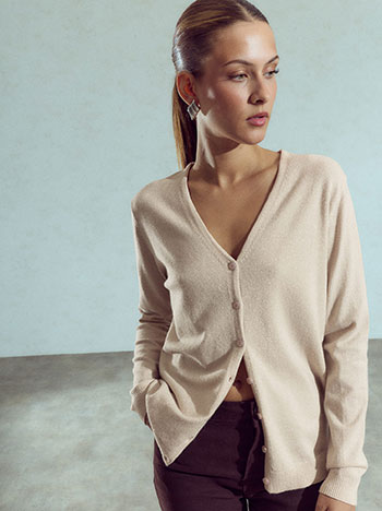 Metallic cardigan in light beige