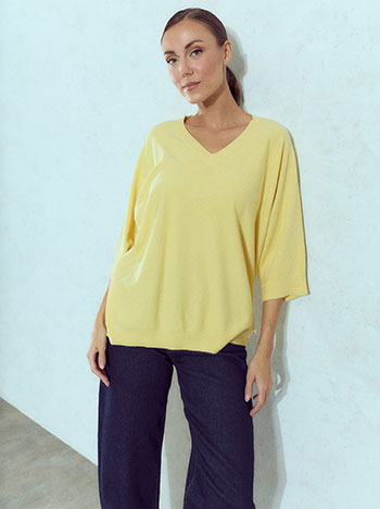 Relaxed-fit sweater in yellow