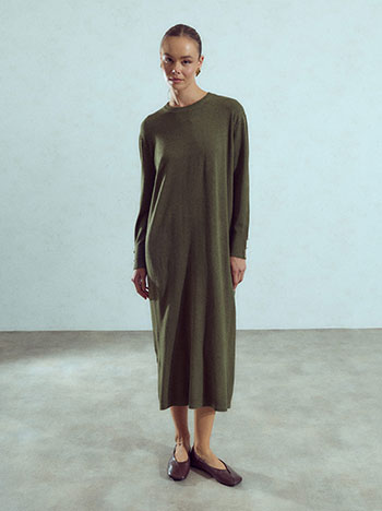 Maxi knit dress in khaki