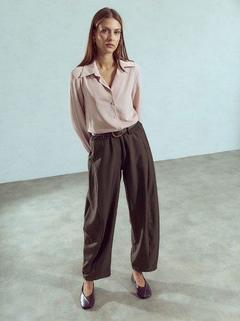Barrel trousers in brown