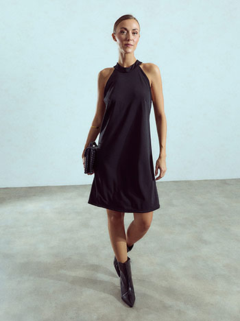 Halter neck dress in black