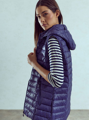 Sleeveless jacket in dark blue