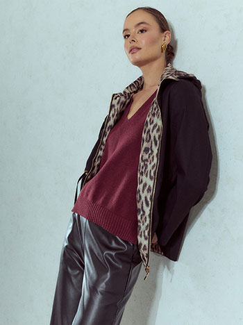 Reversible cotton jacket in black
