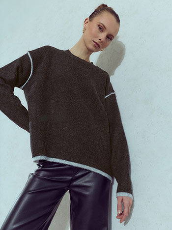 Melange sweater in charcoal