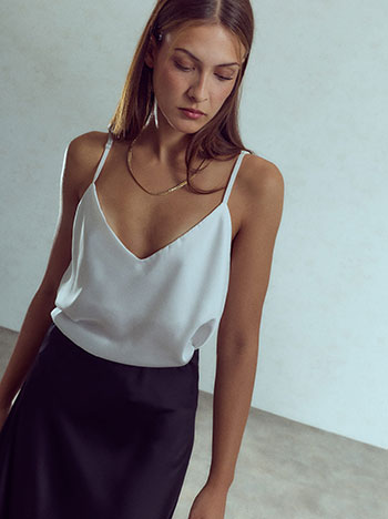 Lingerie top satin in white