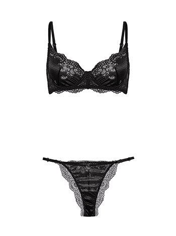 Lingerie set with lace in black