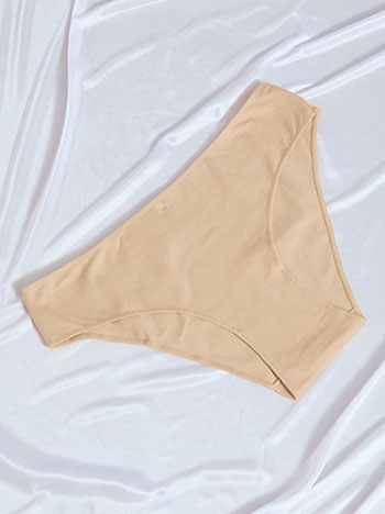 Briefs with cotton in beige