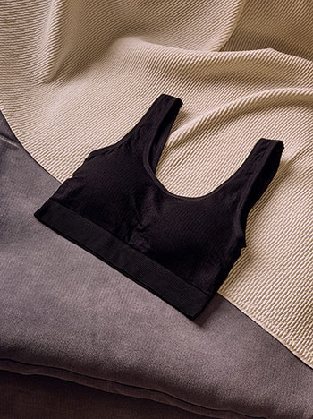 Ribbed bustier in black