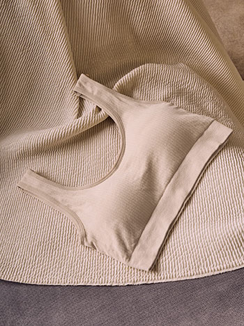 Ribbed bustier in beige