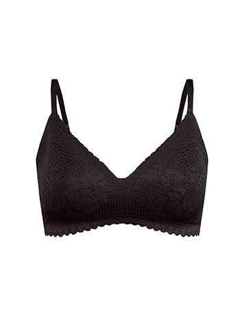 Non wired lace bra in black