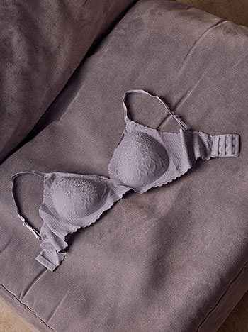 Non wired lace bra in grey