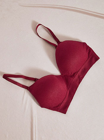 Soft touch bra in wine red