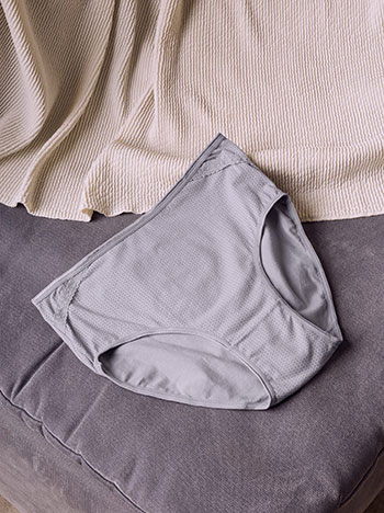 Polka dot high rise briefs in grey