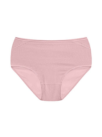 Polka dot high rise briefs in dusty pink