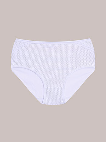 Polka dot high rise briefs in white