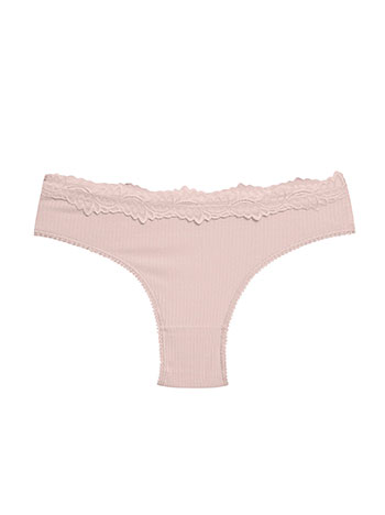 Brazilian ribbed briefs in beige
