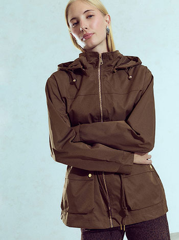 Solid jacket in brown