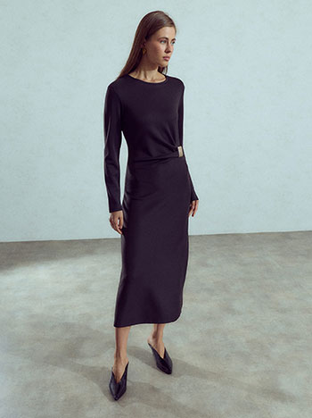 Dress with metallic detail in black