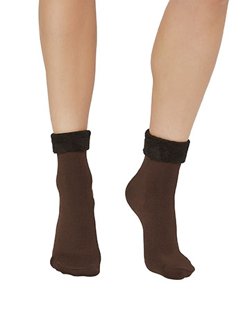 Socks thermal in dark brown