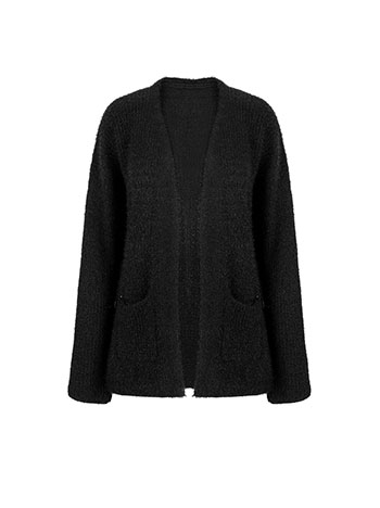 fluffy black cardigan womens