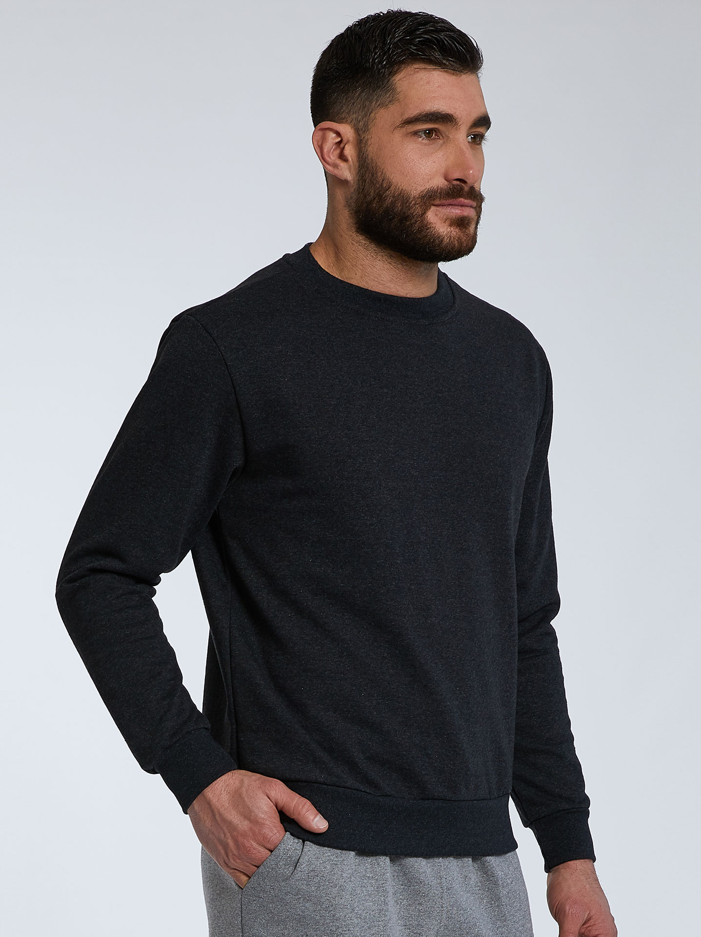 Mens sweatshirt with cotton in charcoal Celestino