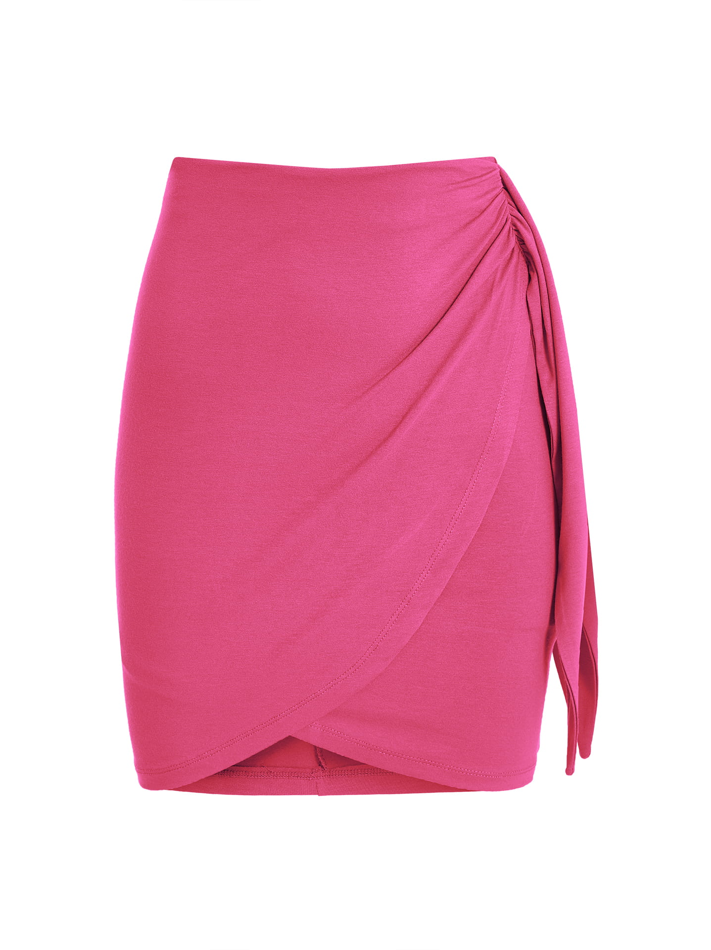 ●Sienne● Melrose Wrap Skirt Pink S4USK036 Wrap front skirt in fuchsia | Celestino