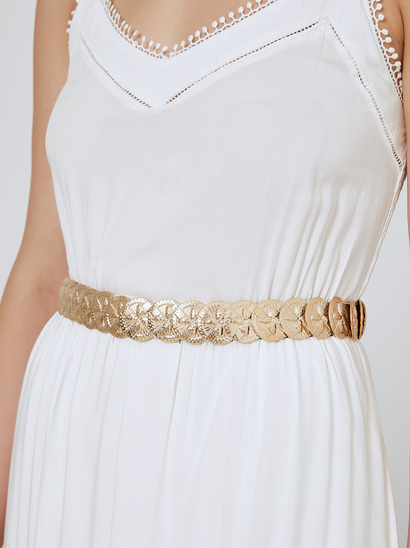 slim fit dress slacks Ivory Large Buckle Belt - All Accessories main image 1