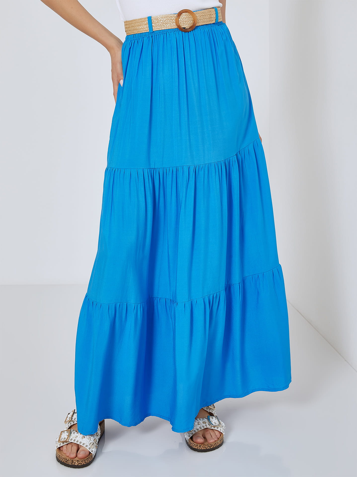 【suzen】Derena Belt Pleats Skirt Amazon.com: Spring Summer High Waist Rhinestone Buckle Belt