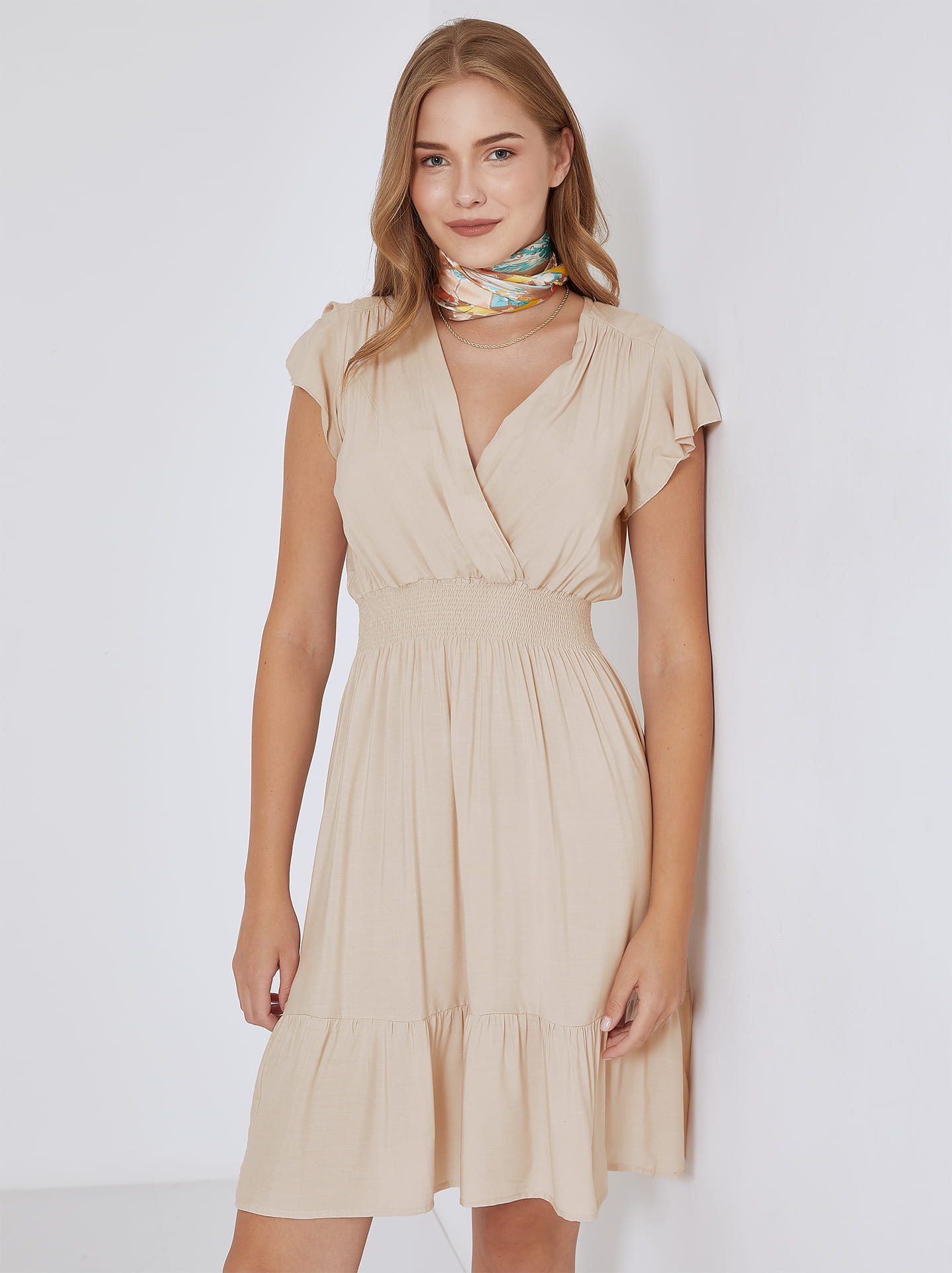 Light beige dress best sale