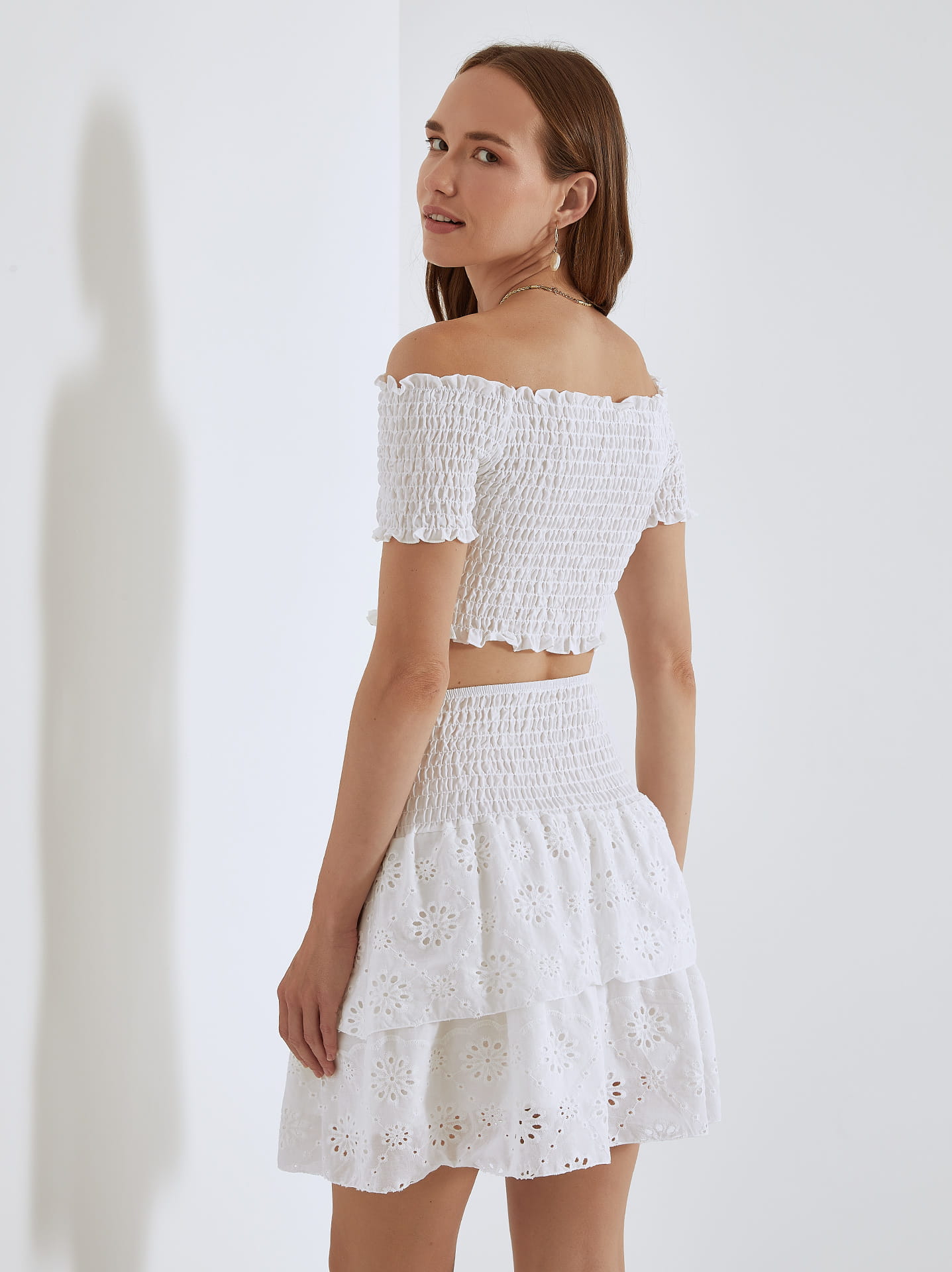 Lace crop top and skirt set hotsell