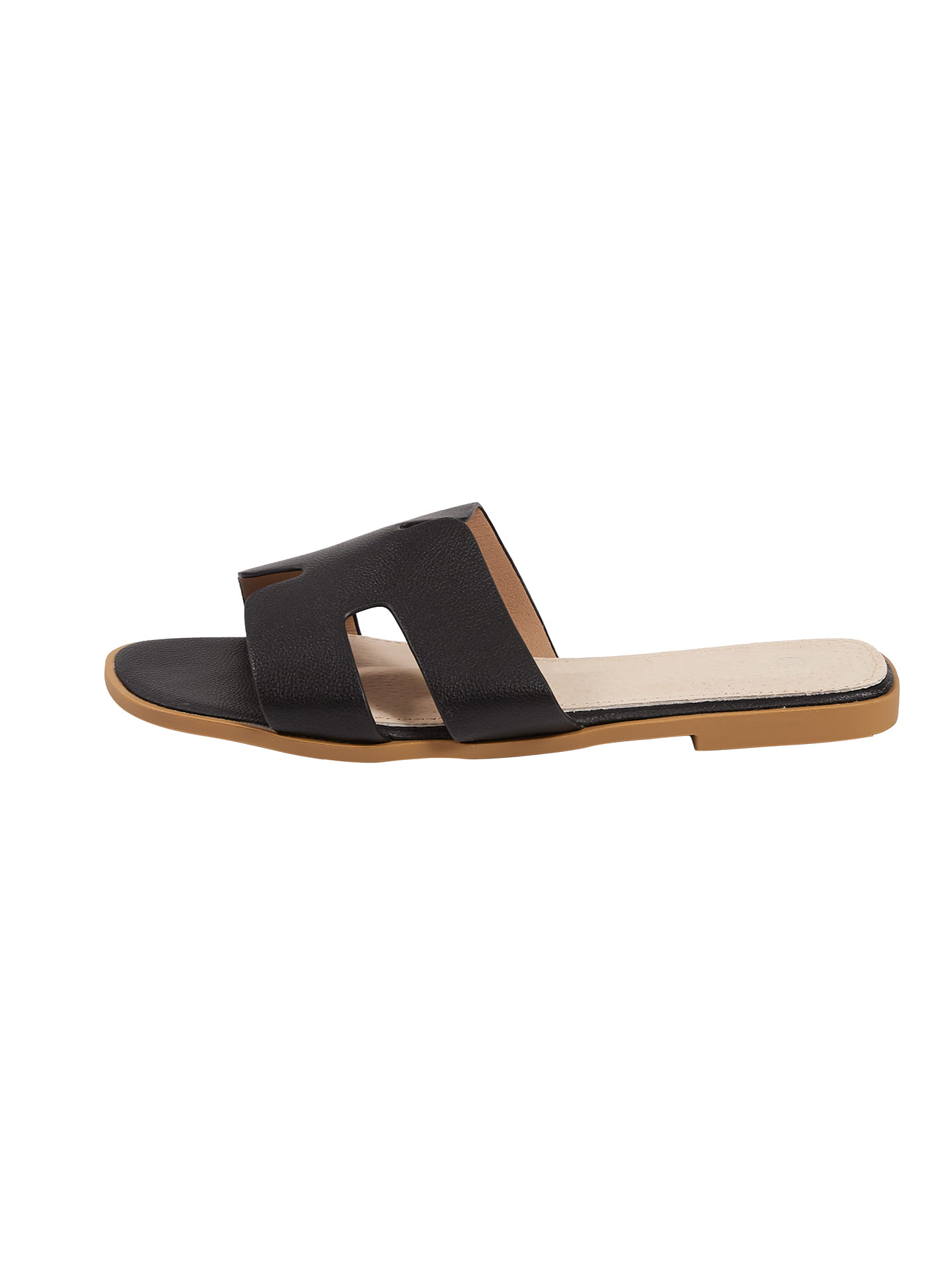 Flat sandals with cut outs in black 11.99 Celestino