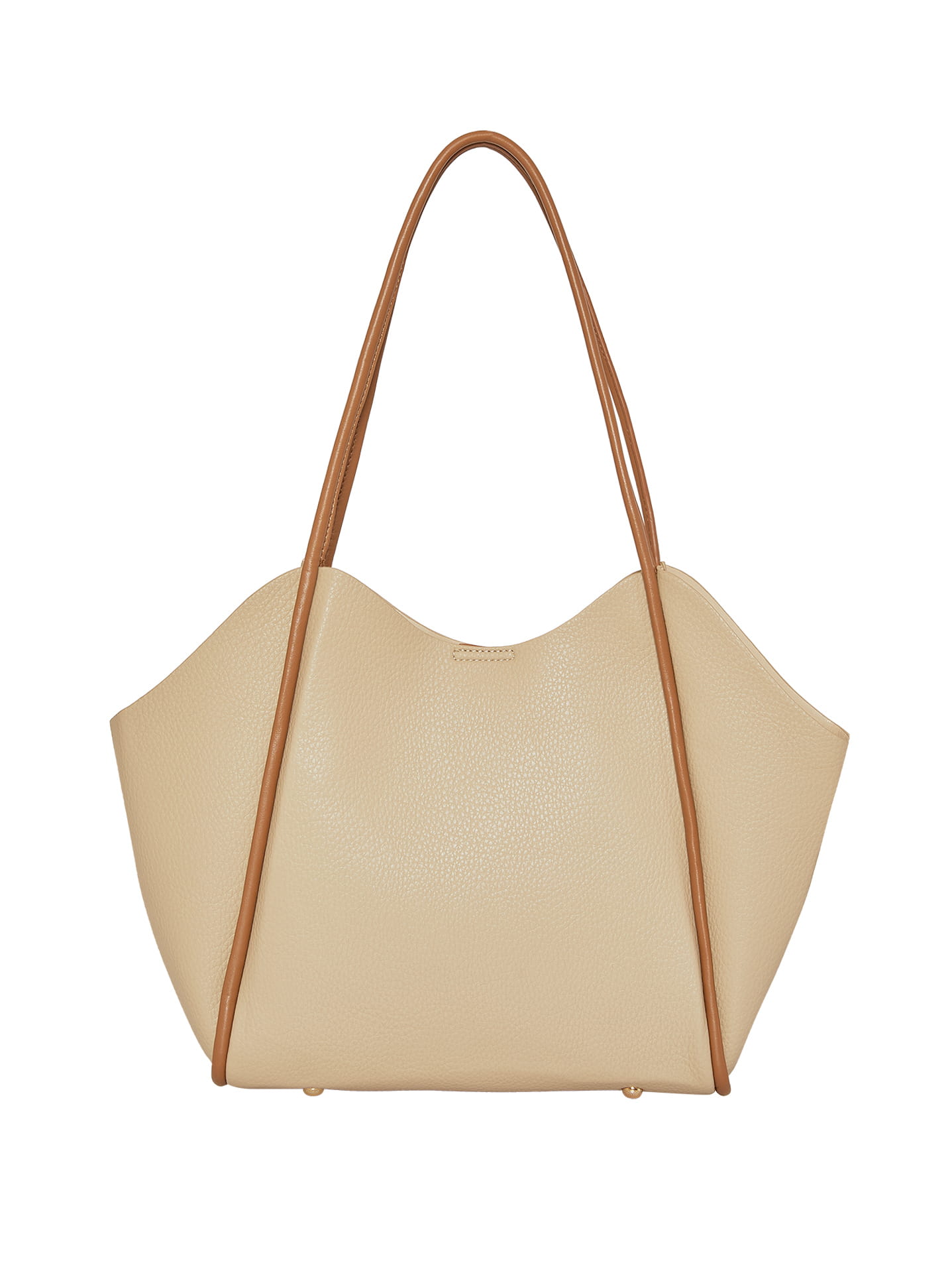 Shoulder bag two colored leather effect in beige | Celestino